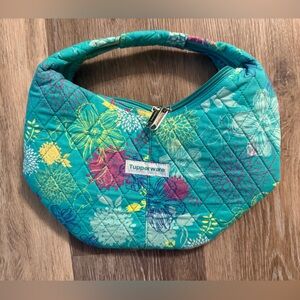 Tupperware Floral Quilted Lunch Box Bag - Green Floral